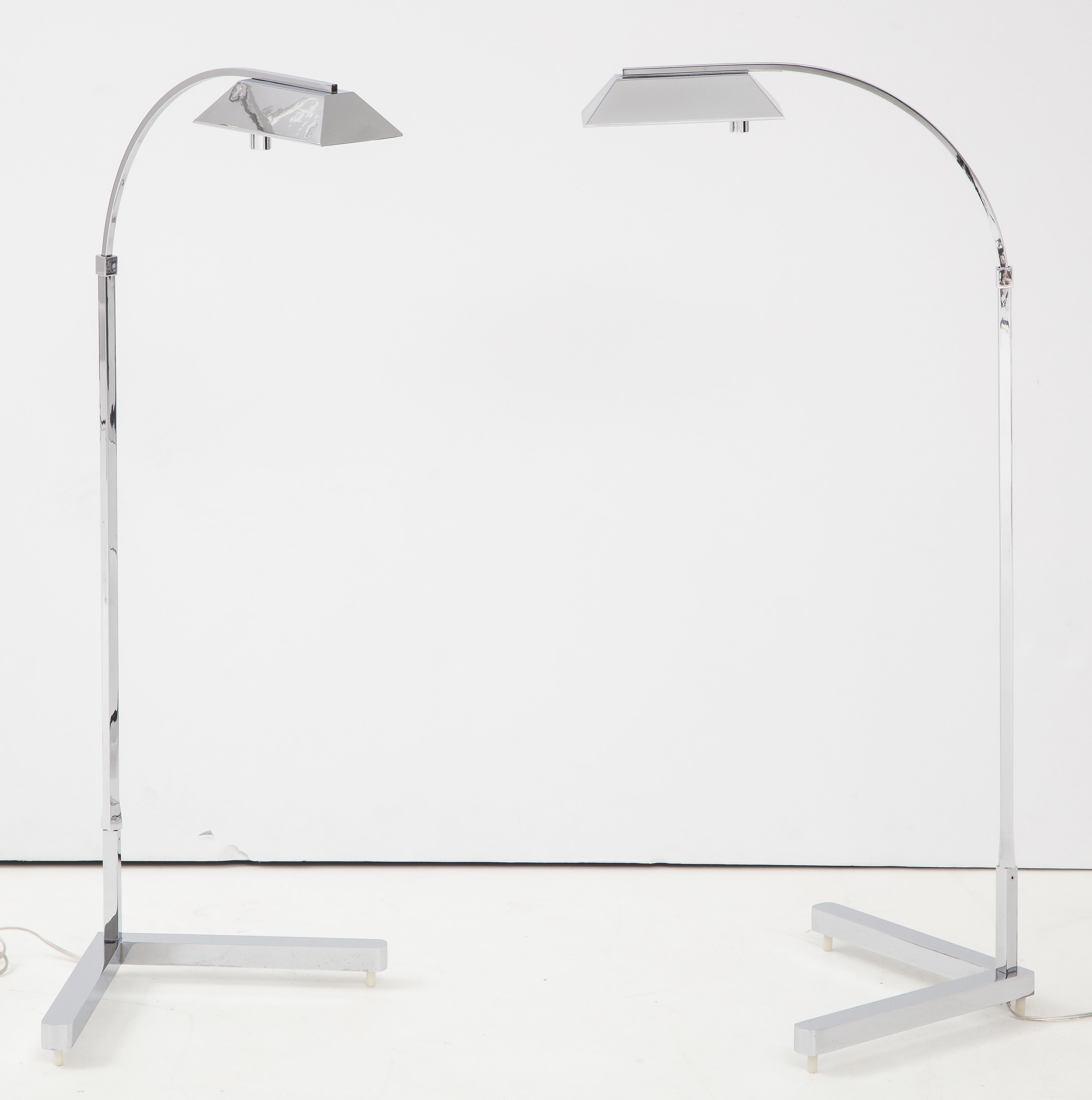 1970s Polished Chrome Floor Lamps by Casella 6