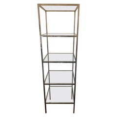 Vintage 1970s Polished Chrome Cube Shelf Étagère or Bookcase