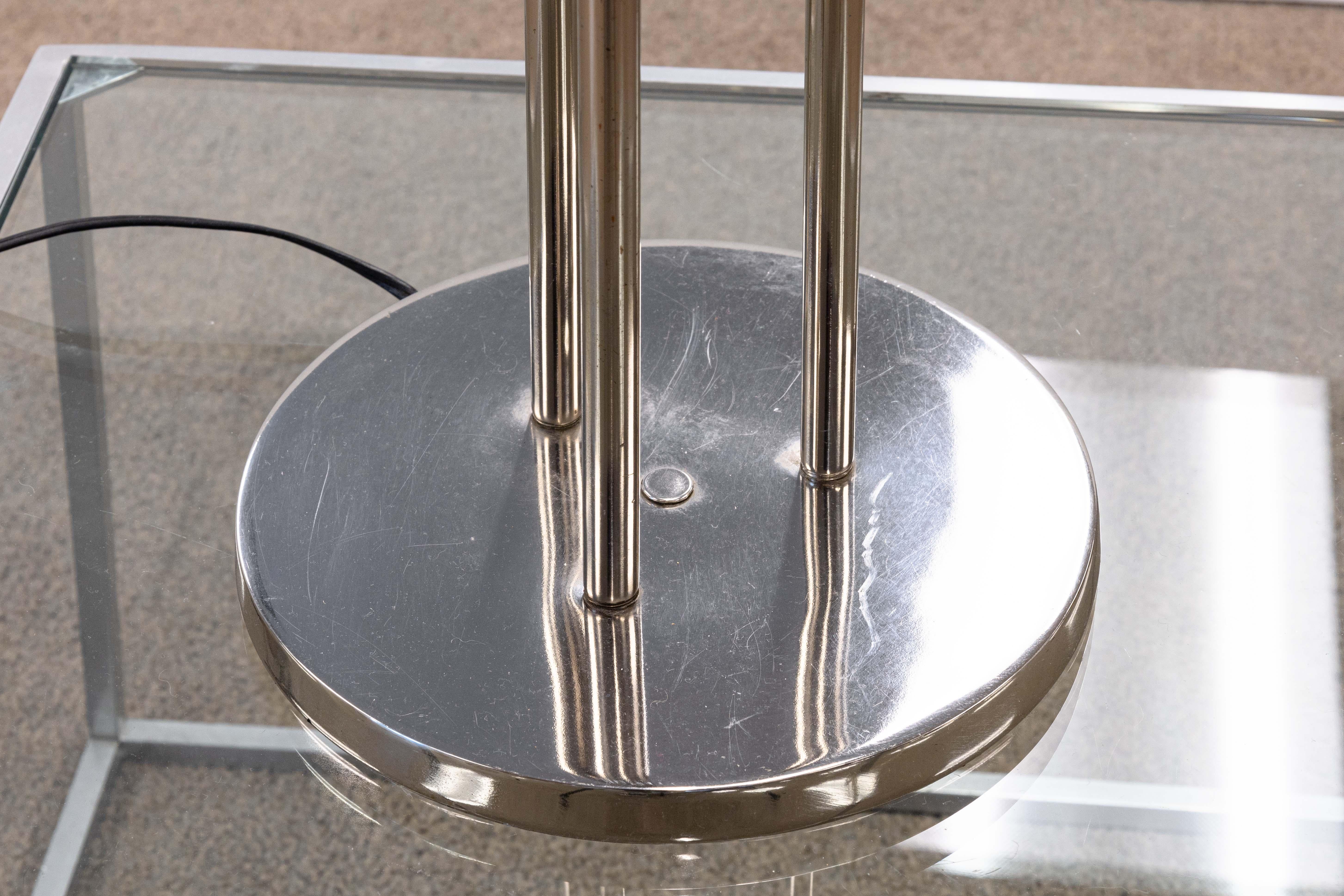 1970s Polished Chrome Three Fixture Table Lamp with Lucite Acrylic Prism Tips For Sale 1