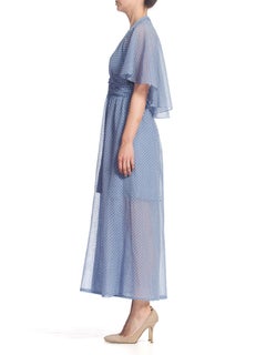 1970S Polka Dot Cotton Jumpsuit With Detachable Cape