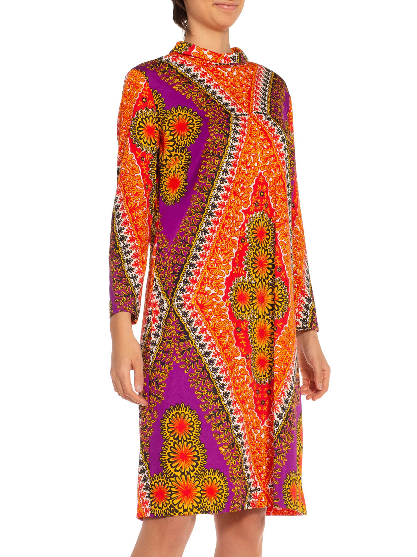 Women's 1970S Poly Blend Tricot Jersey Loose Free-Size Dress For Sale