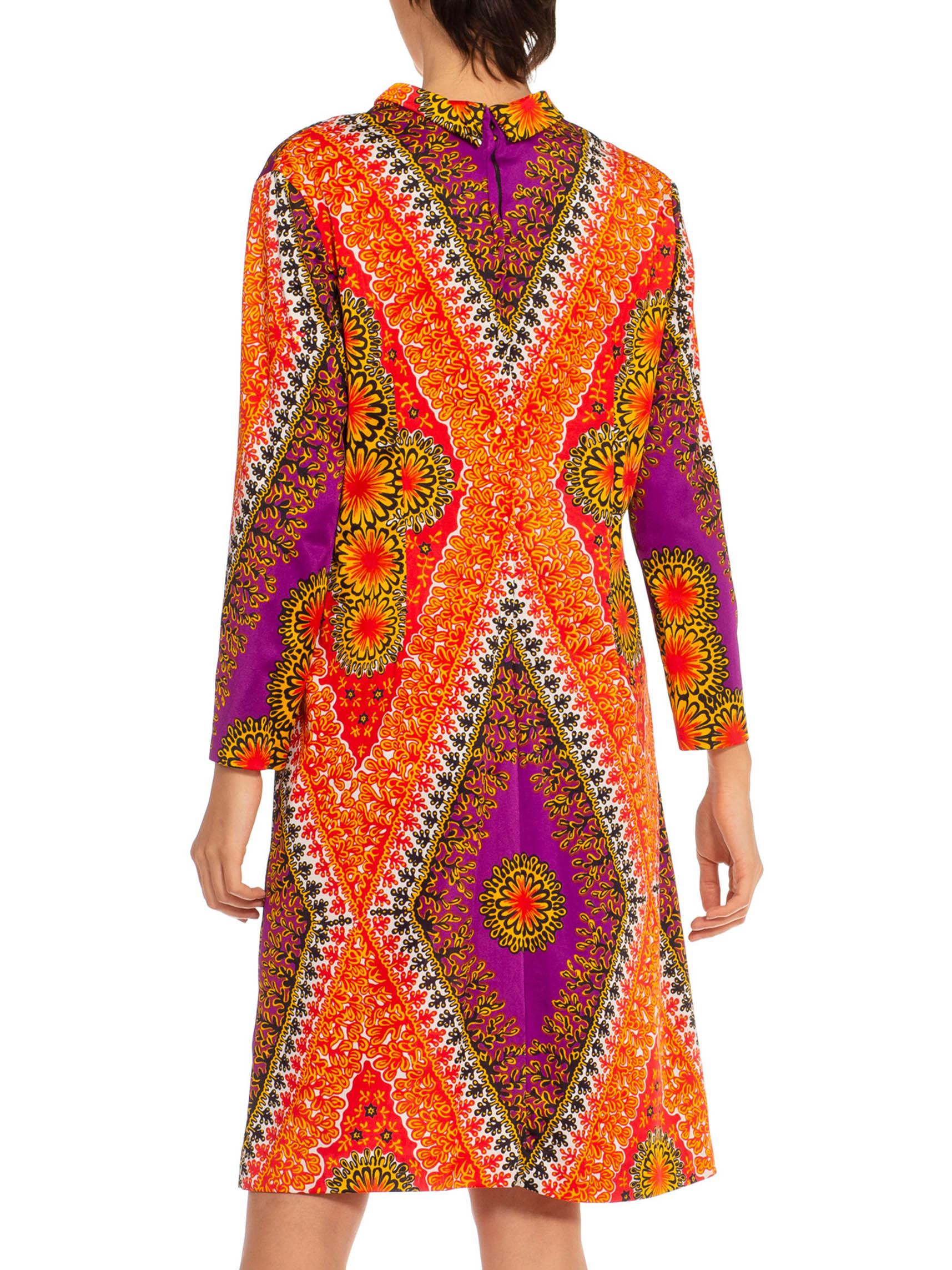 1970S Poly Blend Tricot Jersey Loose Free-Size Dress For Sale 2
