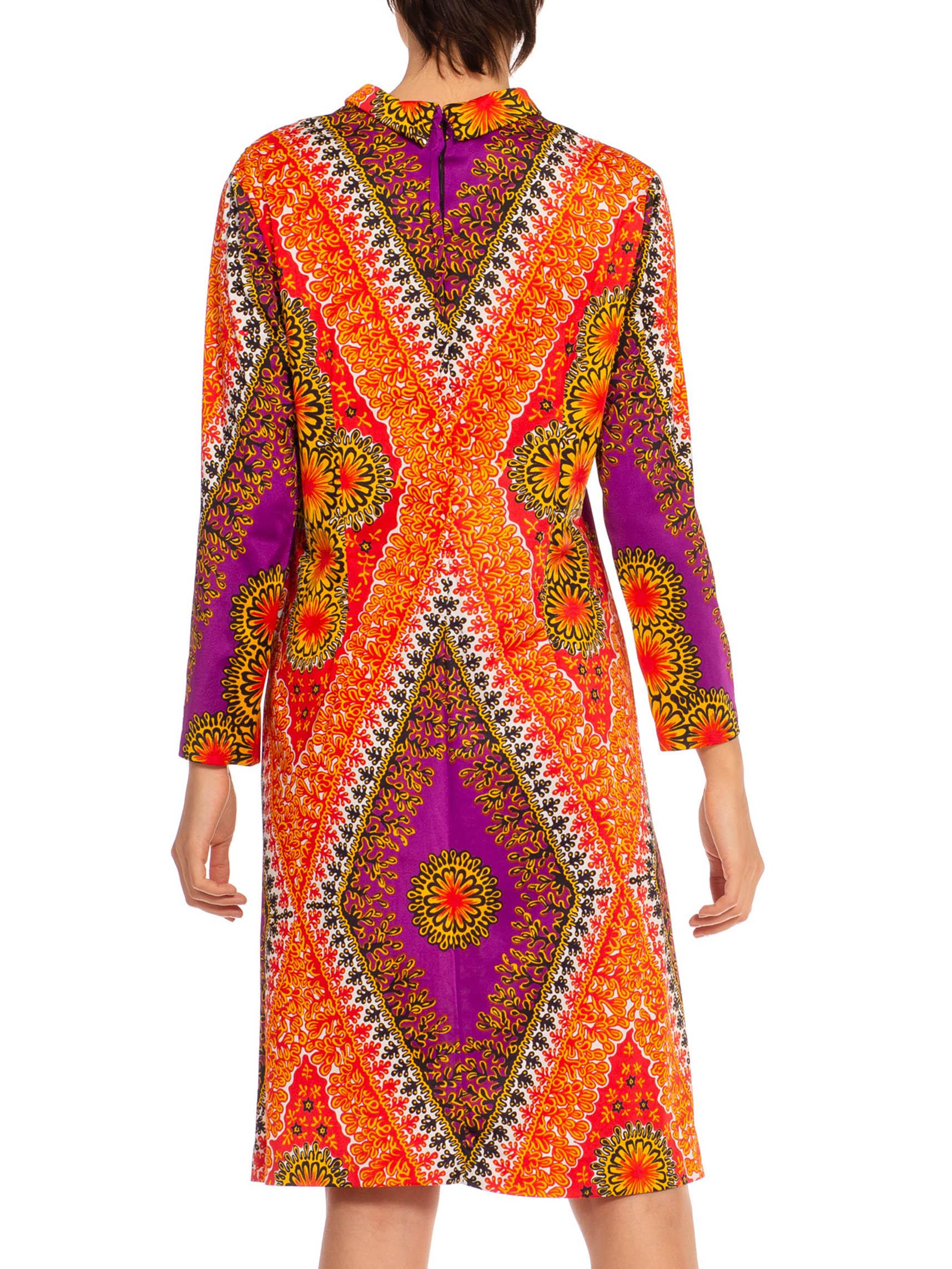 1970S Poly Blend Tricot Jersey Loose Free-Size Dress For Sale 3