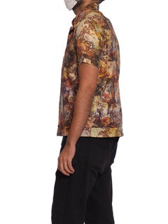 1970S Polyester Baroque Scenic Paintings Photo-Print Men's Shirt