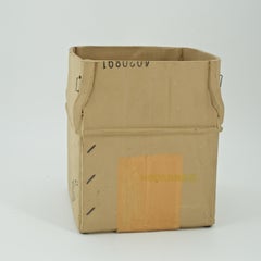 1970s Pop Art Ceramic Hypereal Sculpture Cardboard Box Flower Vase Warhol Era