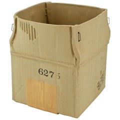 1970s Pop Art Ceramic Hypereal Sculpture Cardboard Box Flower Vase Warhol Era