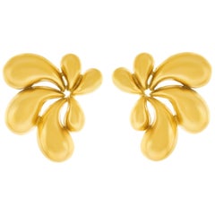 1970s Pop Art Gold Earrings