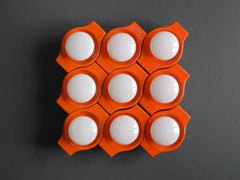 1970s Pop Art Space Age Ceramic Ceiling or Wall Lamp with Nine Sockets