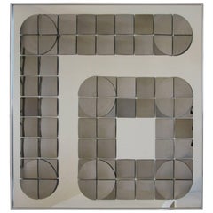 1970s Pop Op Art Styled Mirror by Hal Bienenfeld