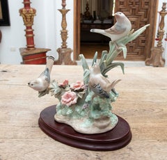 1970s Porcelain Sculpture of Spanish LLadro House with Birds