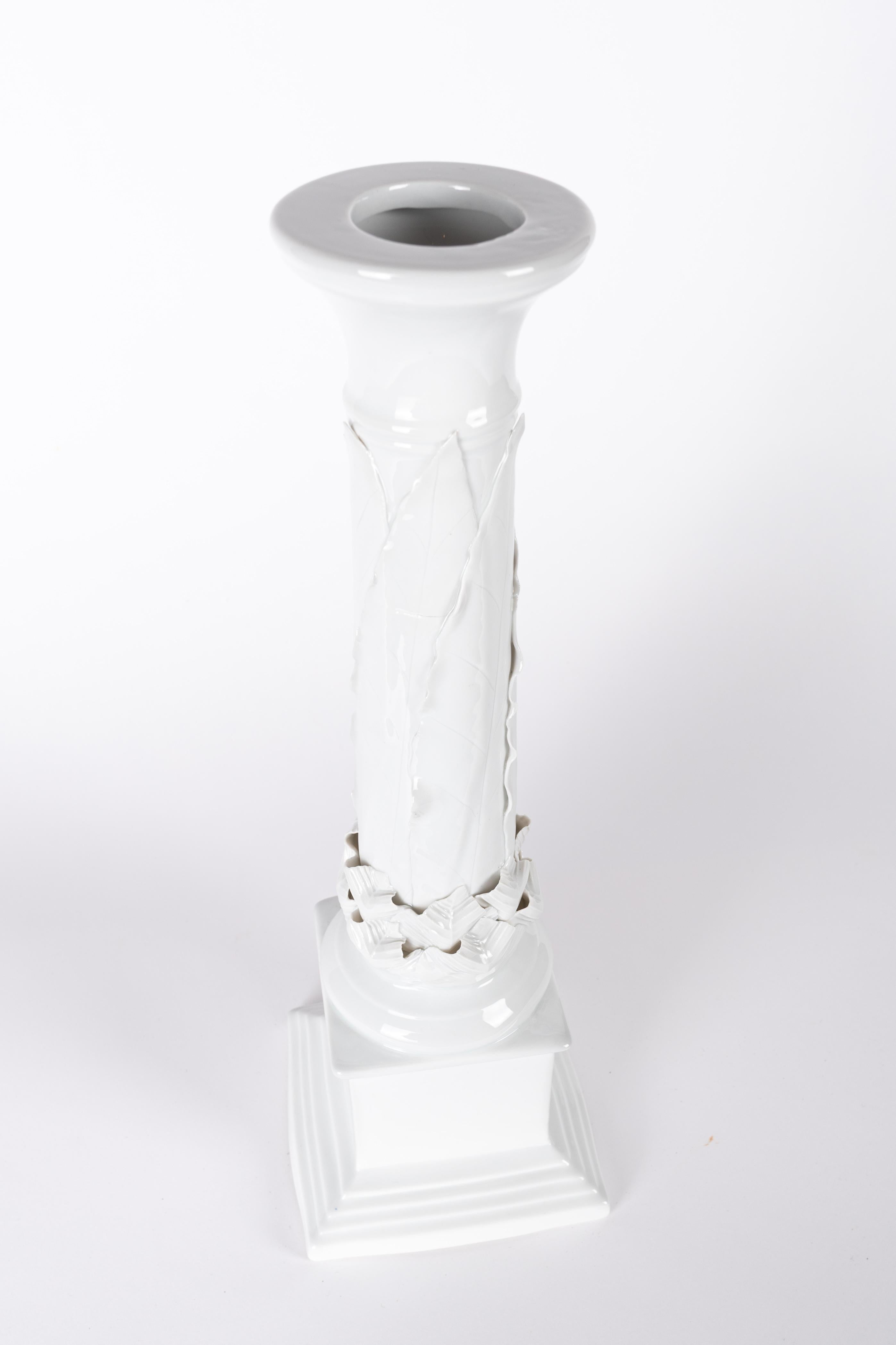 Dutch 1970s porcelain soccle Woestijnroos (by Jos Van Dijk) For Sale