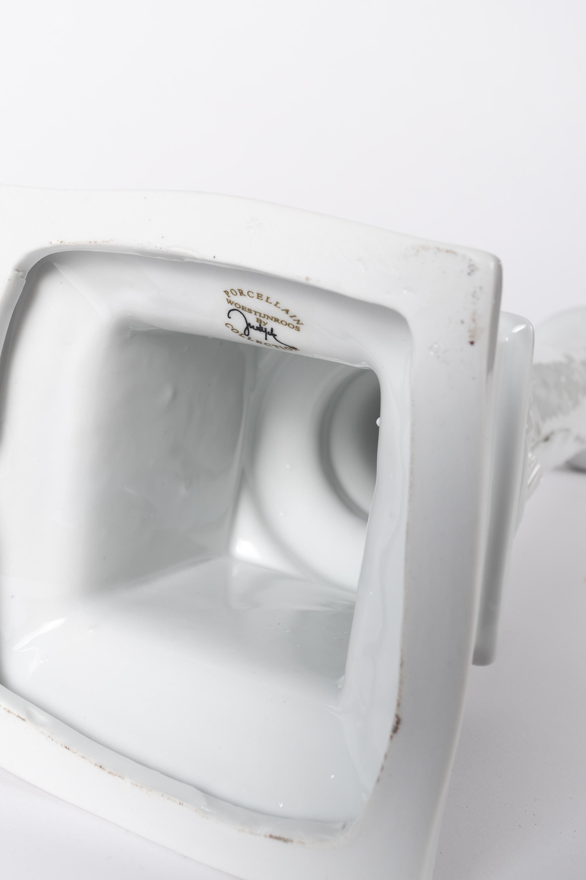1970s porcelain soccle Woestijnroos (by Jos Van Dijk) For Sale 1