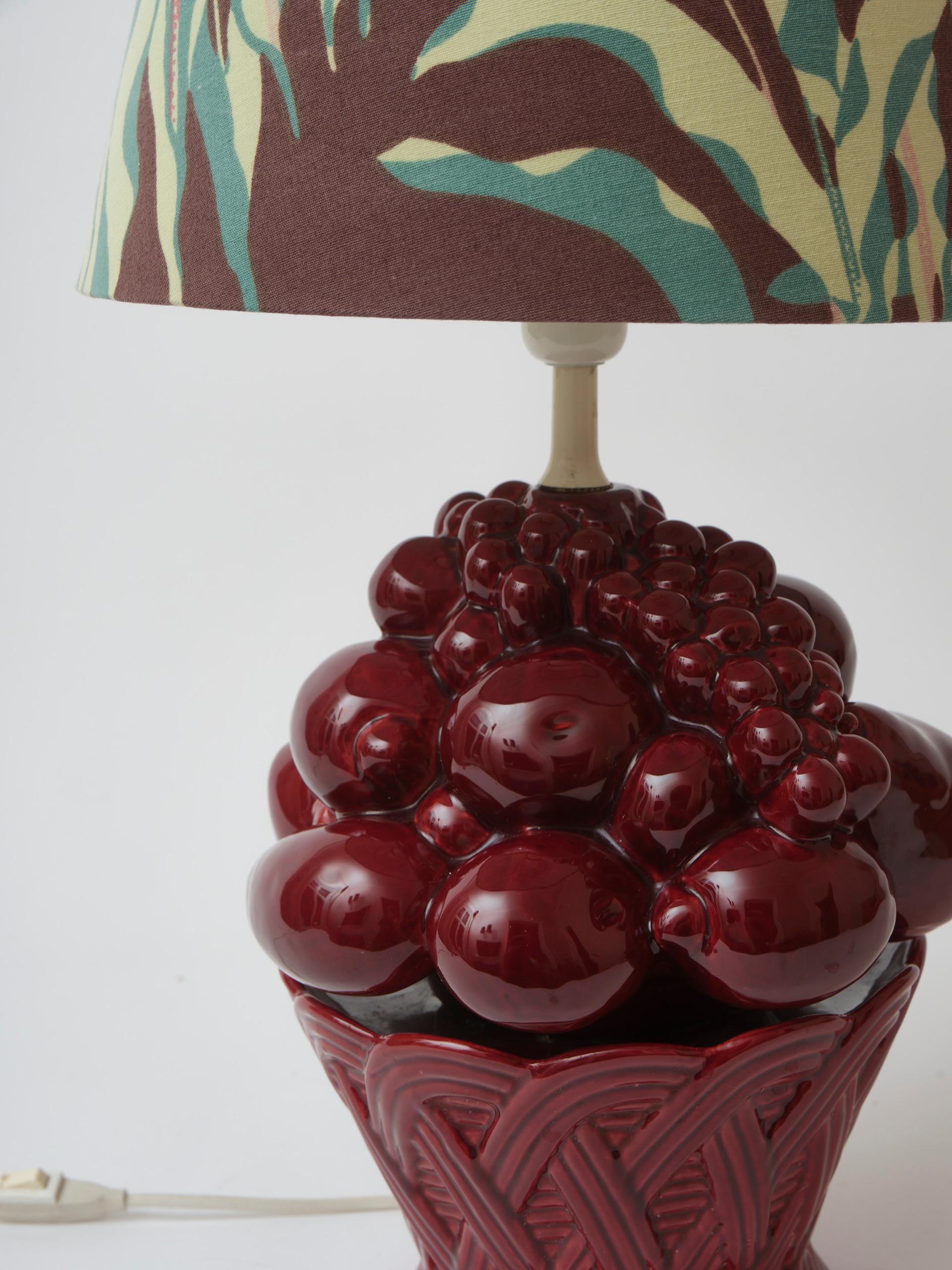 Swedish 1970s porcelain table lamp in the shape of a fruit bowl