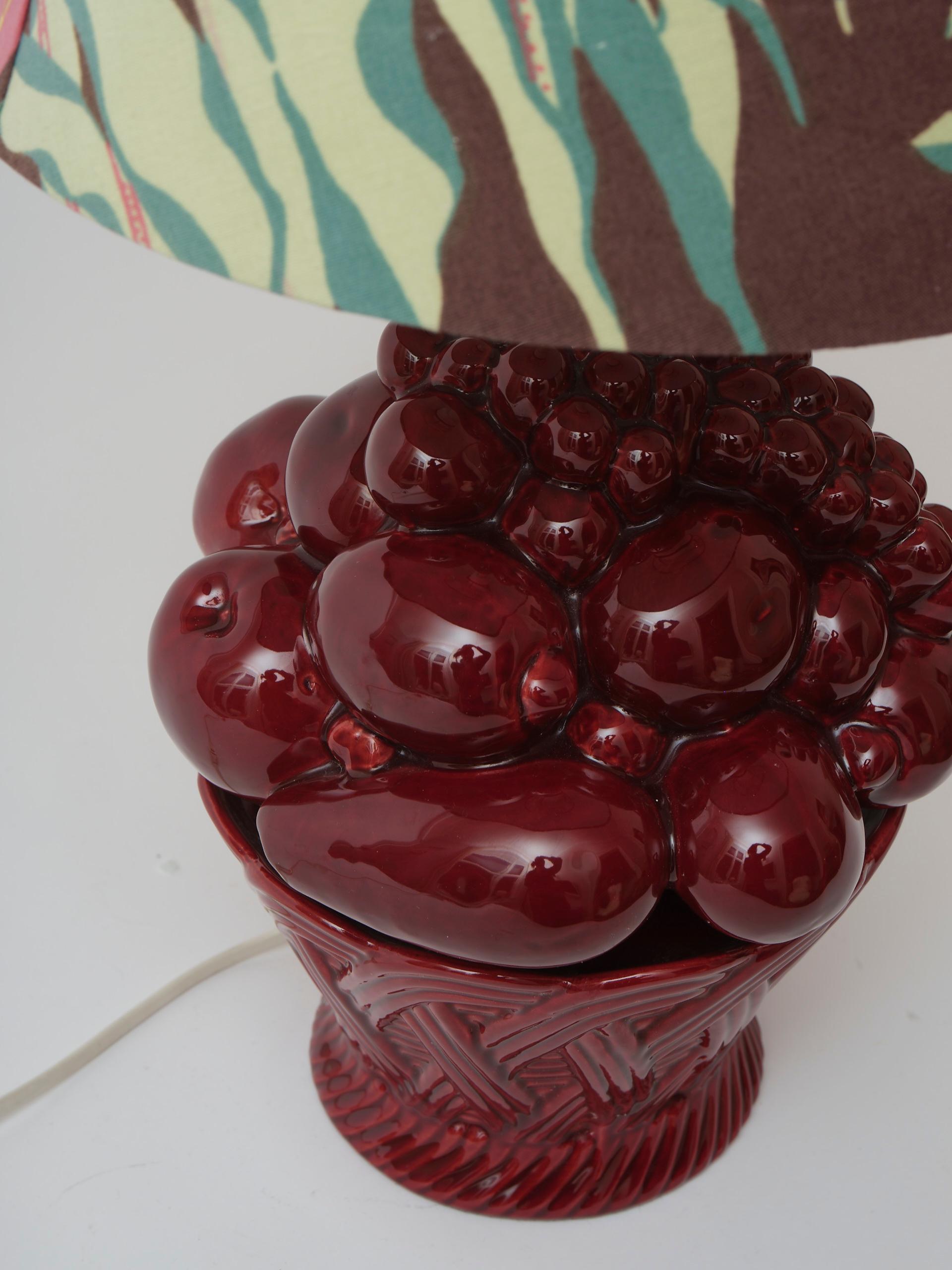 Late 20th Century 1970s porcelain table lamp in the shape of a fruit bowl