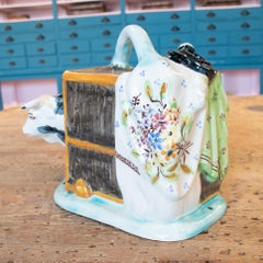 1970s Portuguese Cow Figure Hand Painted Milk Jar