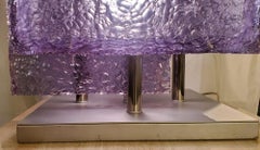 1970s Post Modern Italian Cubed Iced Lucite Table Lamp