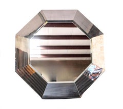1970's Post-Modern Octagonal Wall Mirror in the Style of Designer Karl Springer