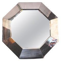 1970's Post-Modern octagonal wall mirror in the style of designer Karl Springer
