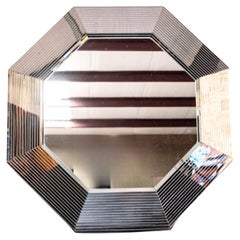 1970's Post-Modern octagonal wall mirror in the style of designer Karl Springer