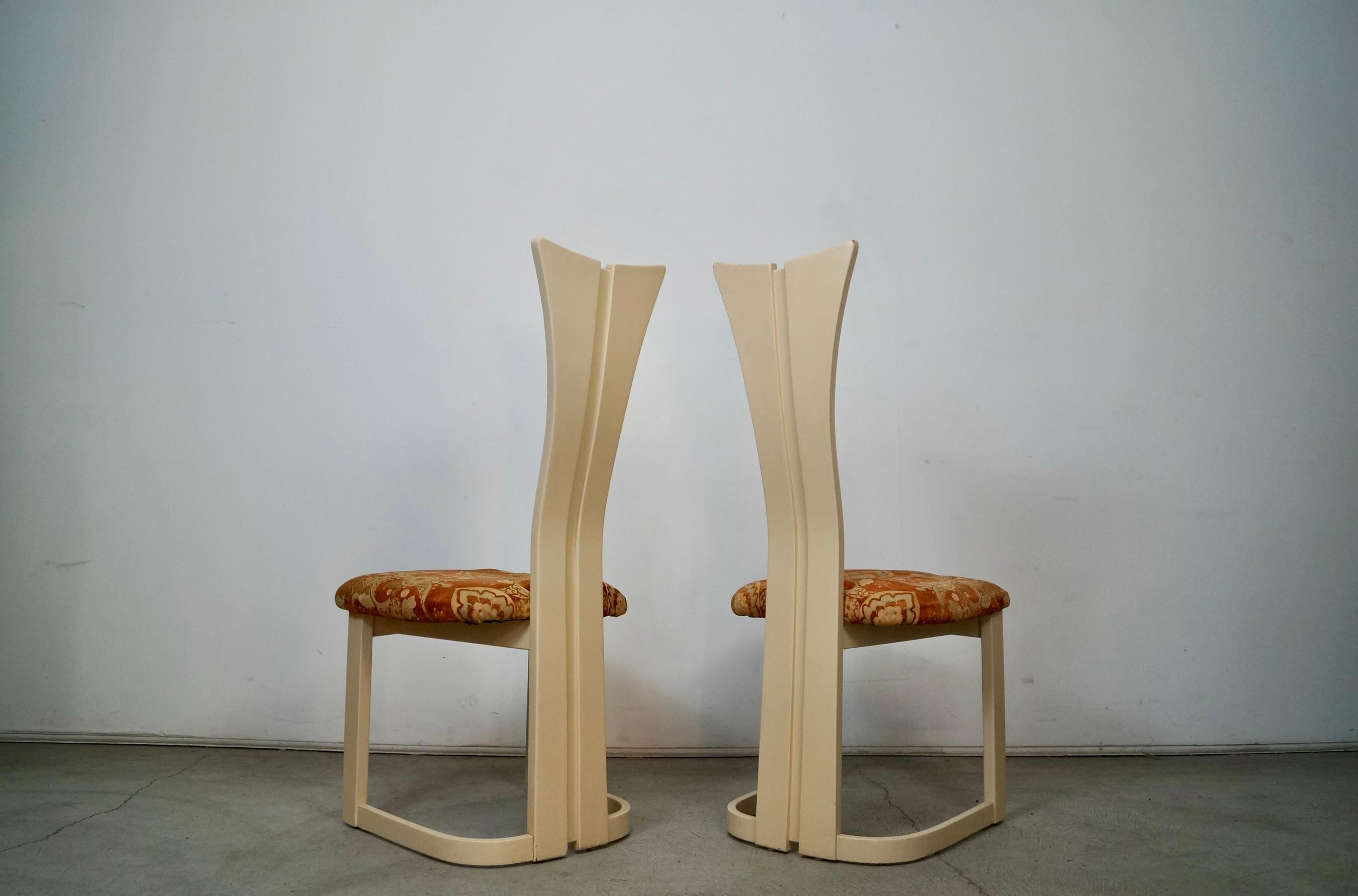 1970's Postmodern Art Deco Italian Lacquered Dining Chairs - Set of Six For Sale 4