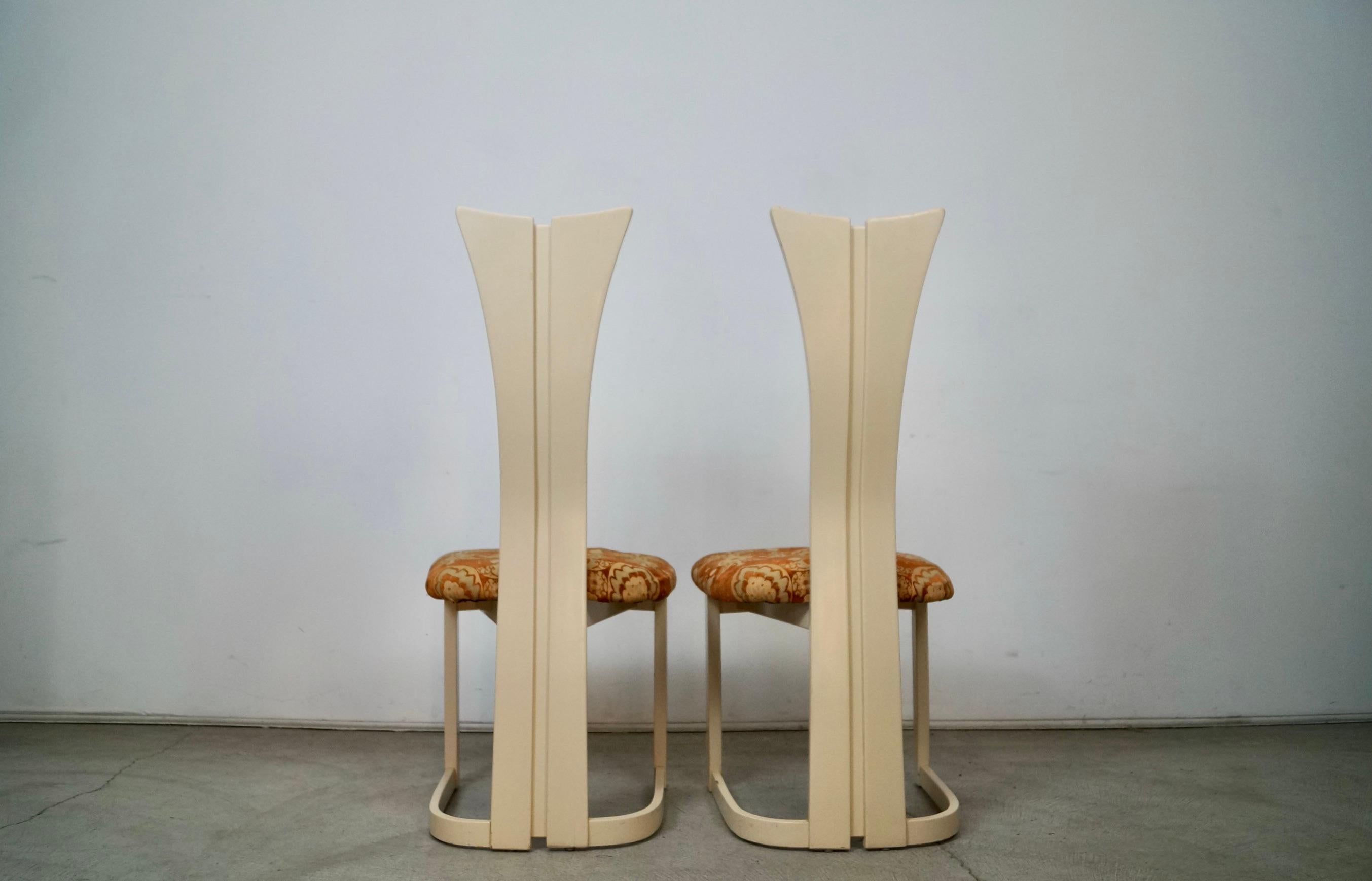 1970's Postmodern Art Deco Italian Lacquered Dining Chairs - Set of Six For Sale 5