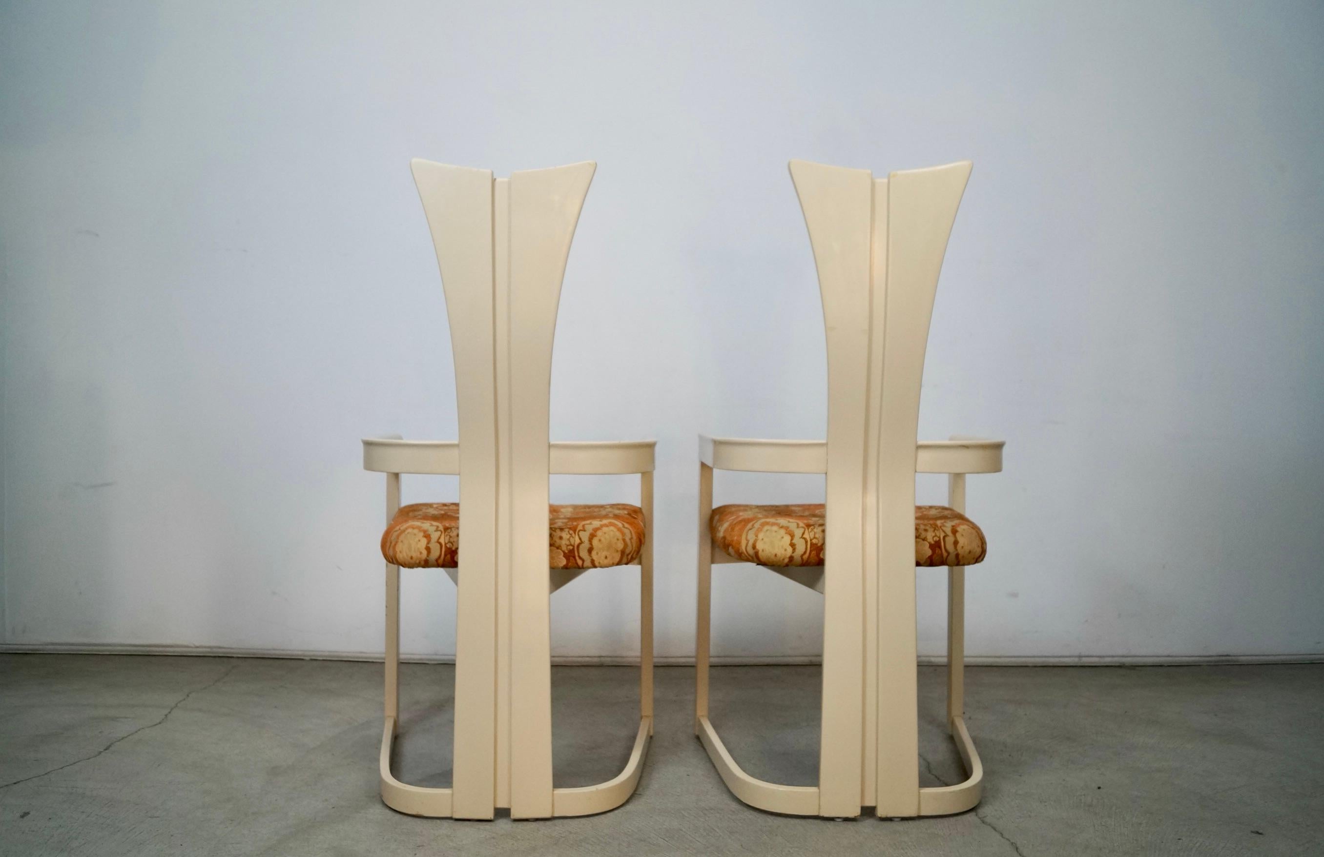 1970's Postmodern Art Deco Italian Lacquered Dining Chairs - Set of Six For Sale 8