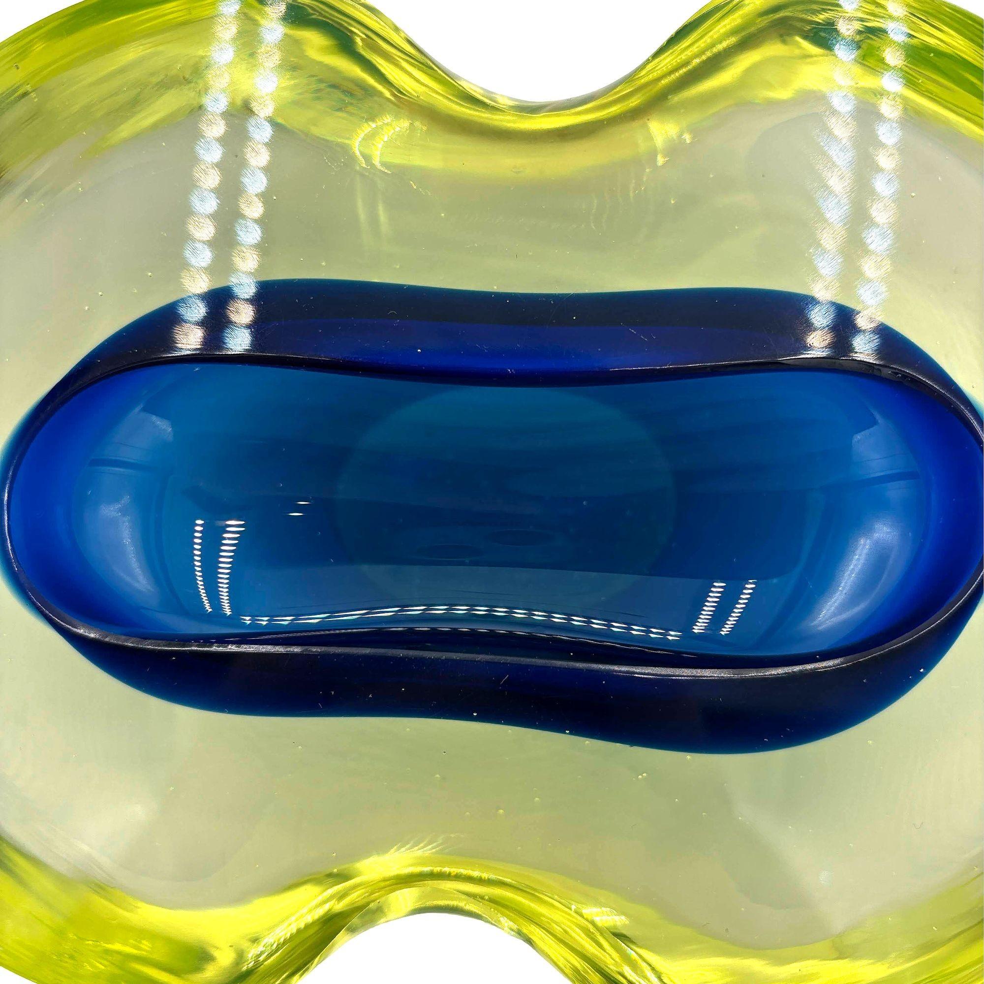 1970's Postmodern Biomorphic Sommerso Murano Glass Bowl or Ashtray For Sale 1