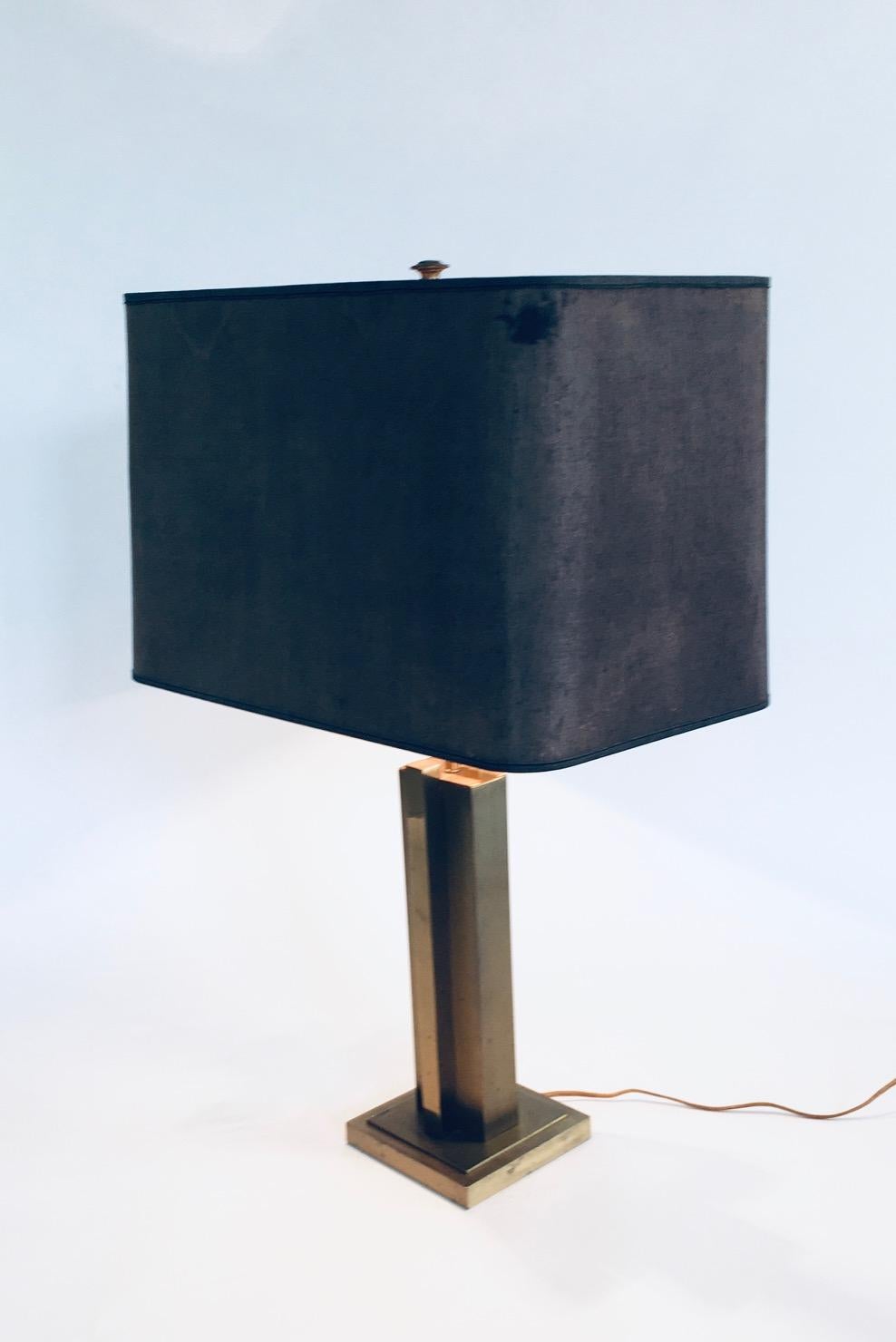 1970's Postmodern Design Brass Architectural Table Lamp For Sale 5