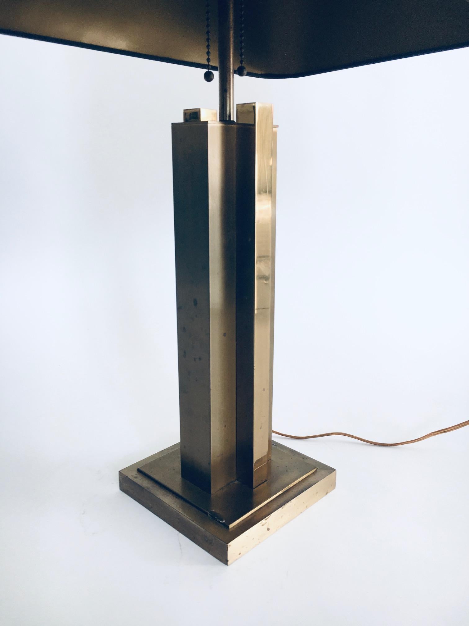 1970's Postmodern Design Brass Architectural Table Lamp For Sale 7