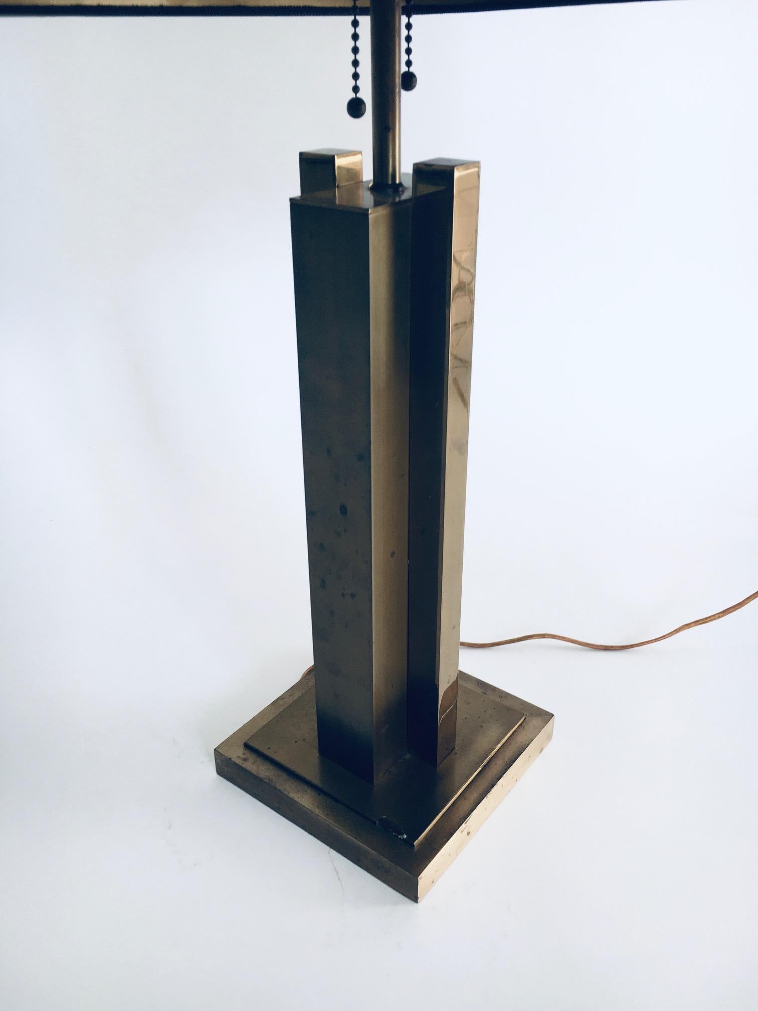 1970's Postmodern Design Brass Architectural Table Lamp For Sale 8