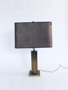 1970's Postmodern Design Brass Architectural Table Lamp
