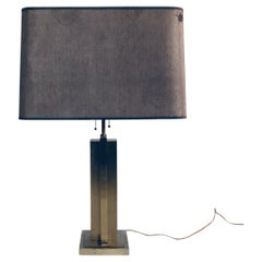 1970's Postmodern Design Brass Architectural Table Lamp
