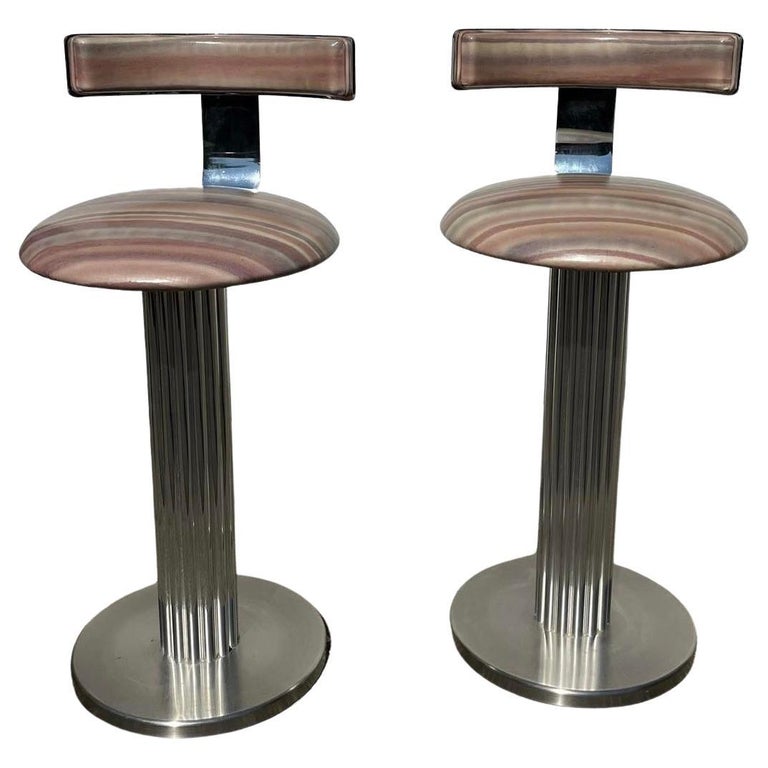 1970s Postmodern Design for Leisure Pink Bar Stools For Sale