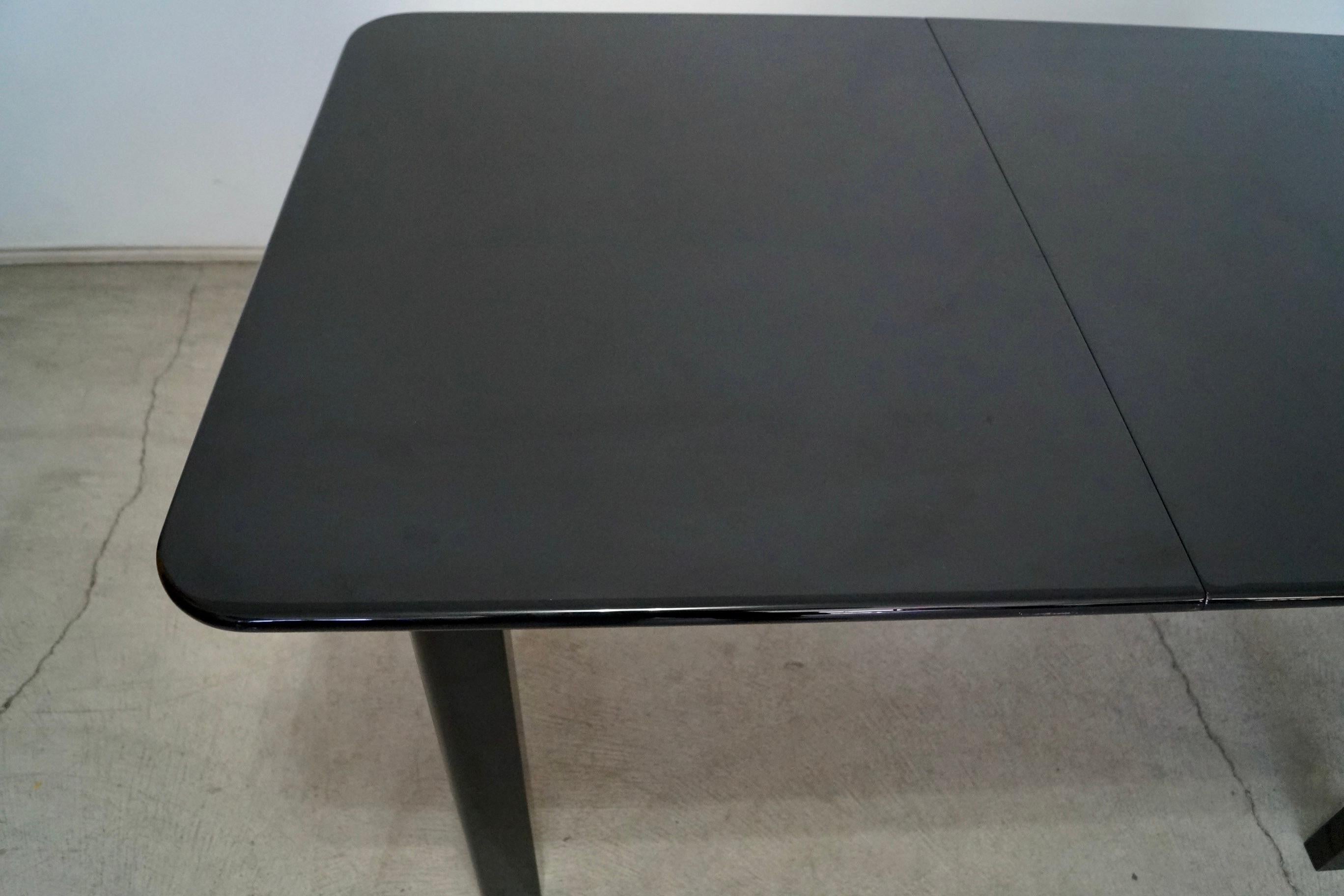 1970's Postmodern Hollywood Regency Italian Black Lacquer Dining Table For Sale 5