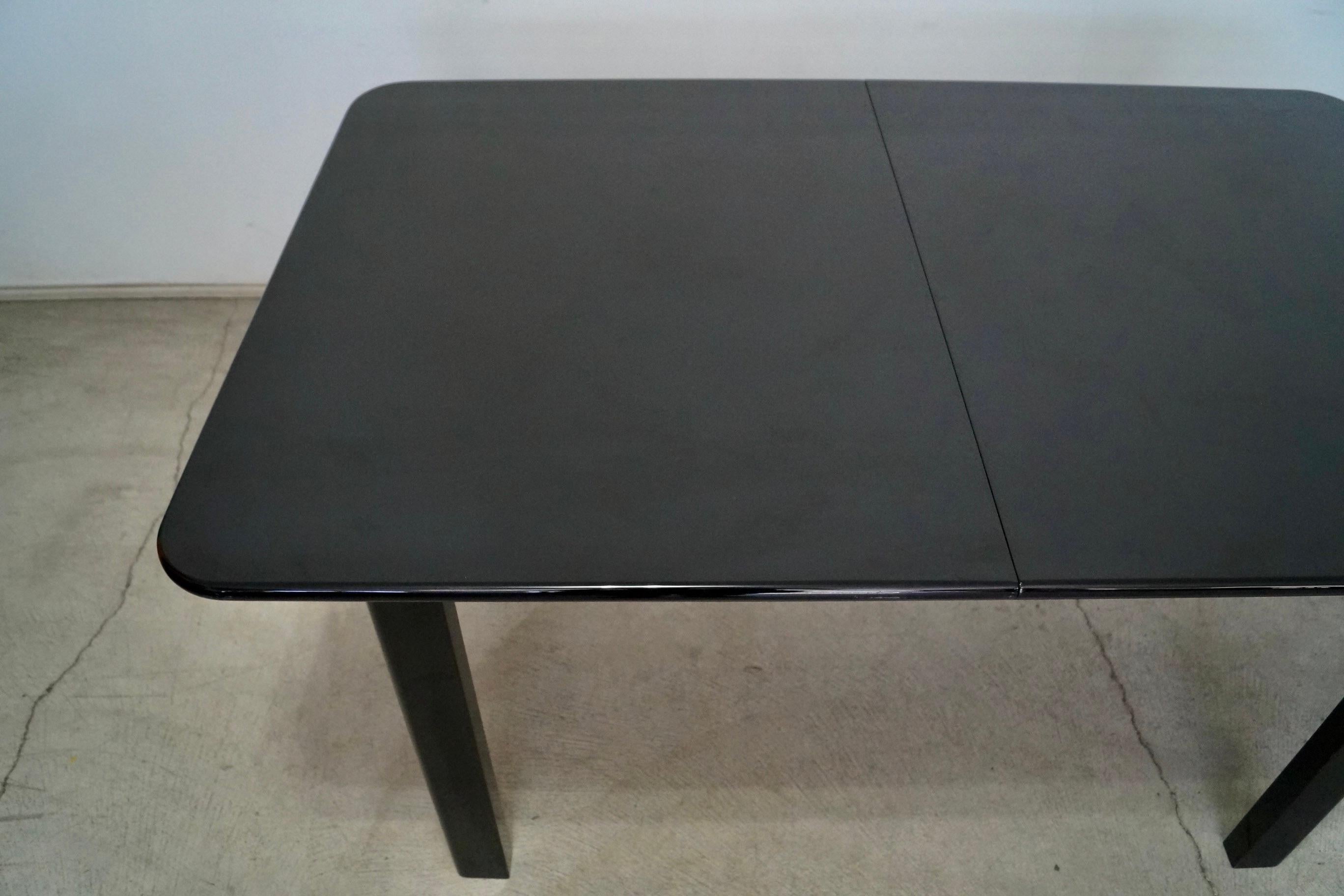 1970's Postmodern Hollywood Regency Italian Black Lacquer Dining Table For Sale 6