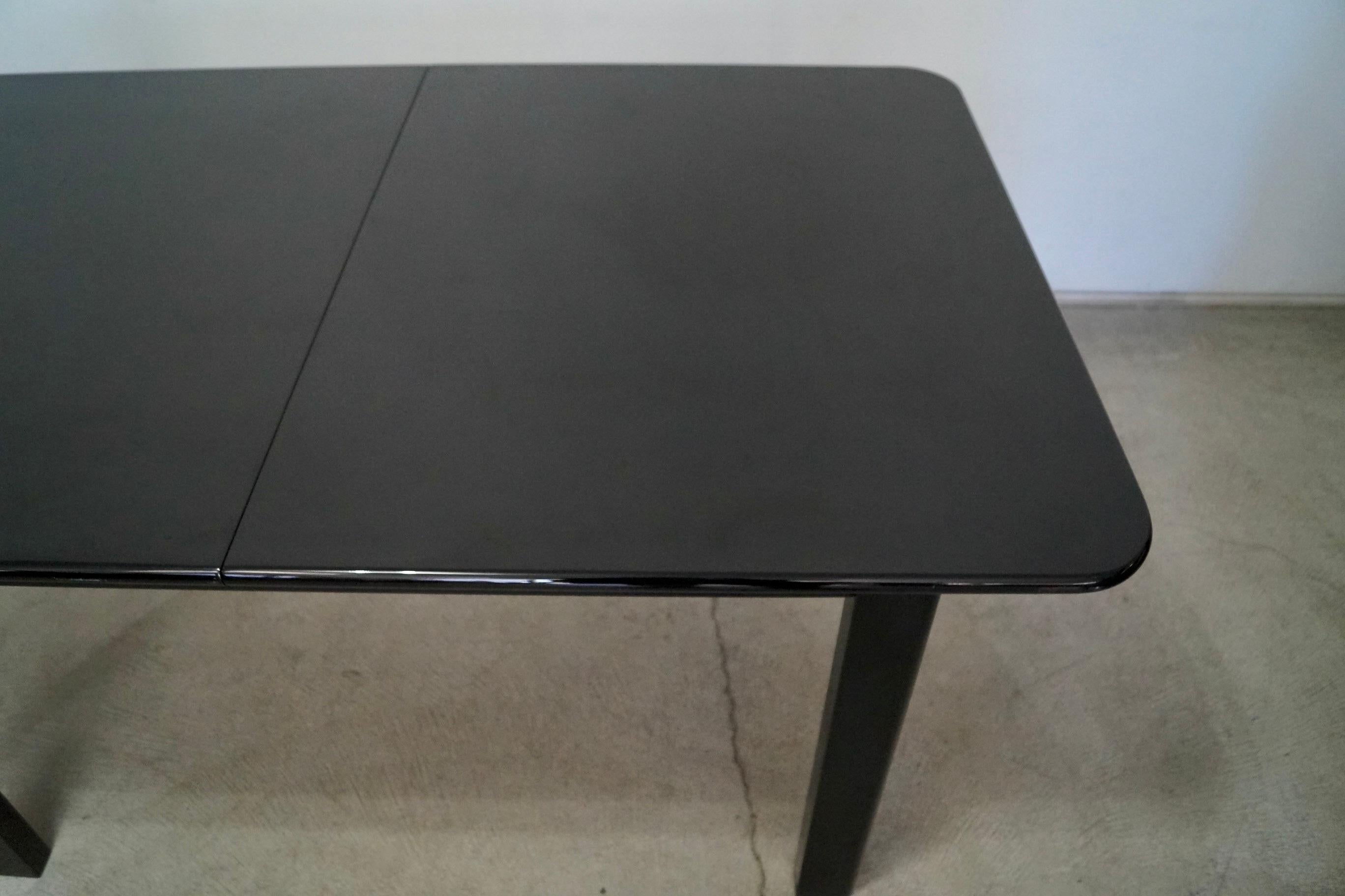 1970's Postmodern Hollywood Regency Italian Black Lacquer Dining Table For Sale 7