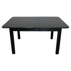 1970's Postmodern Hollywood Regency Italian Black Lacquer Dining Table
