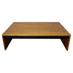 Antique 1970's Postmodern Lou Hodges Style Solid Oak Parquet Coffee Table