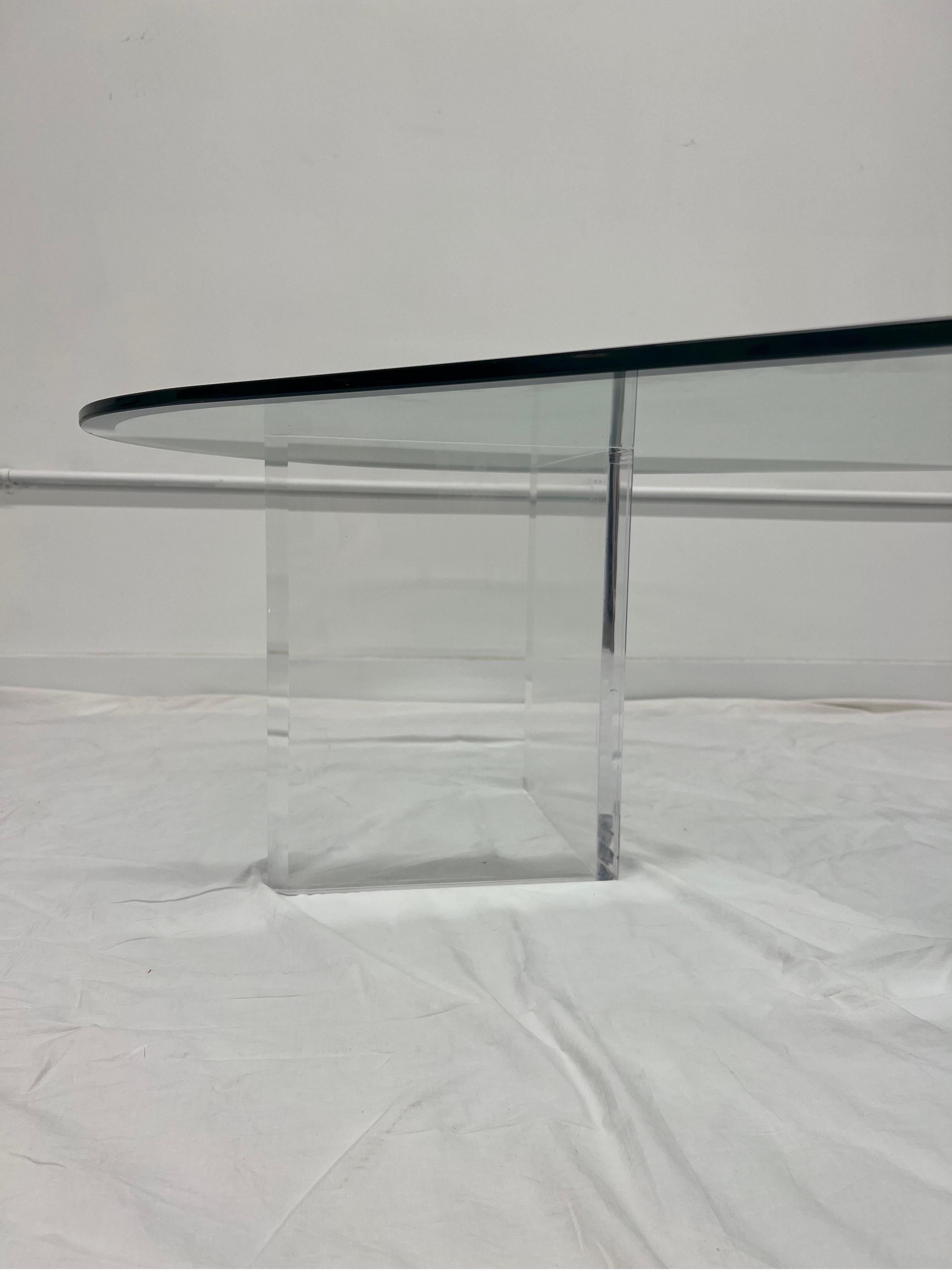 1970s, Postmodern Lucite and Glass Coffee Table 3