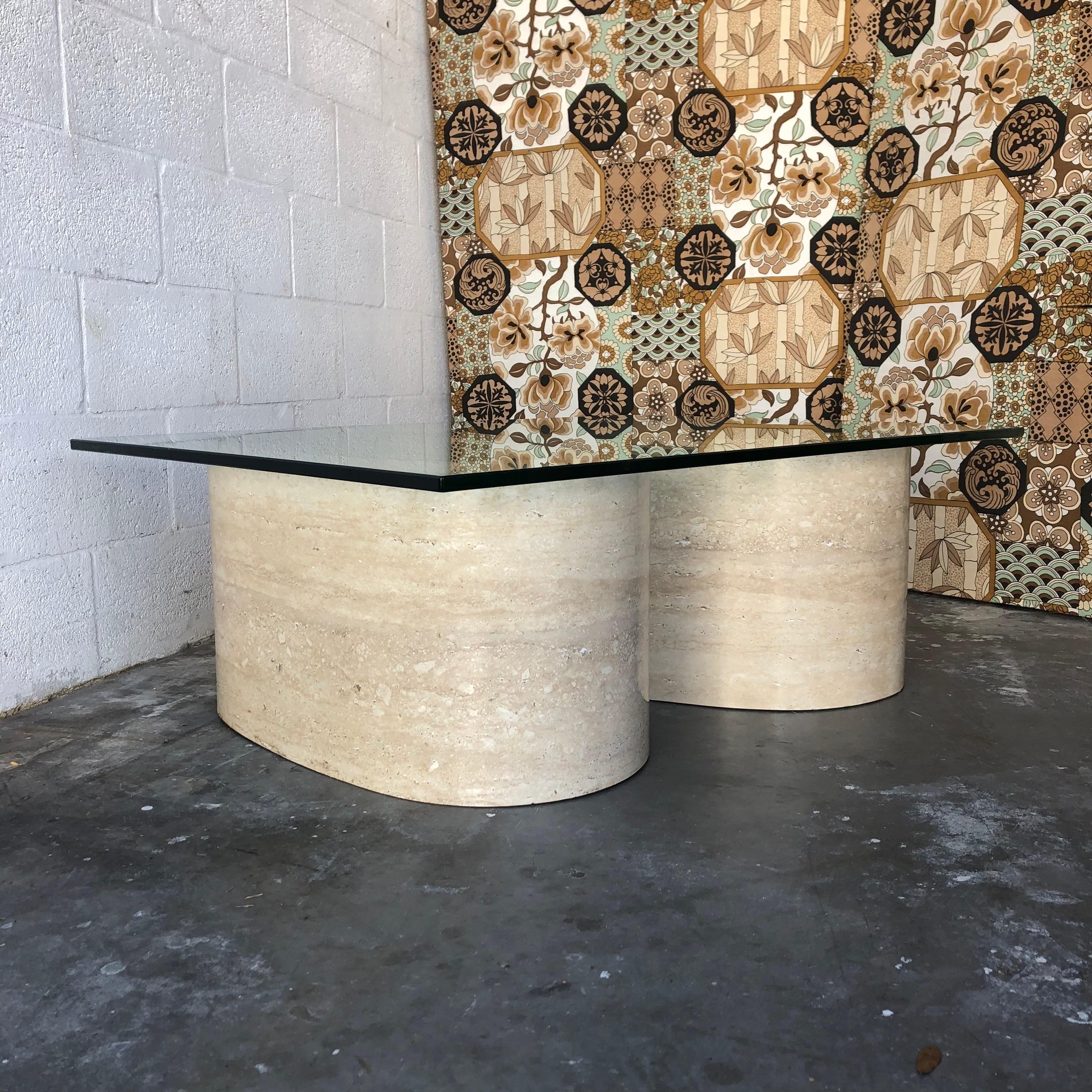 Formica 1970s Postmodern Marbleized Laminated S-Shaped Coffee Table For Sale