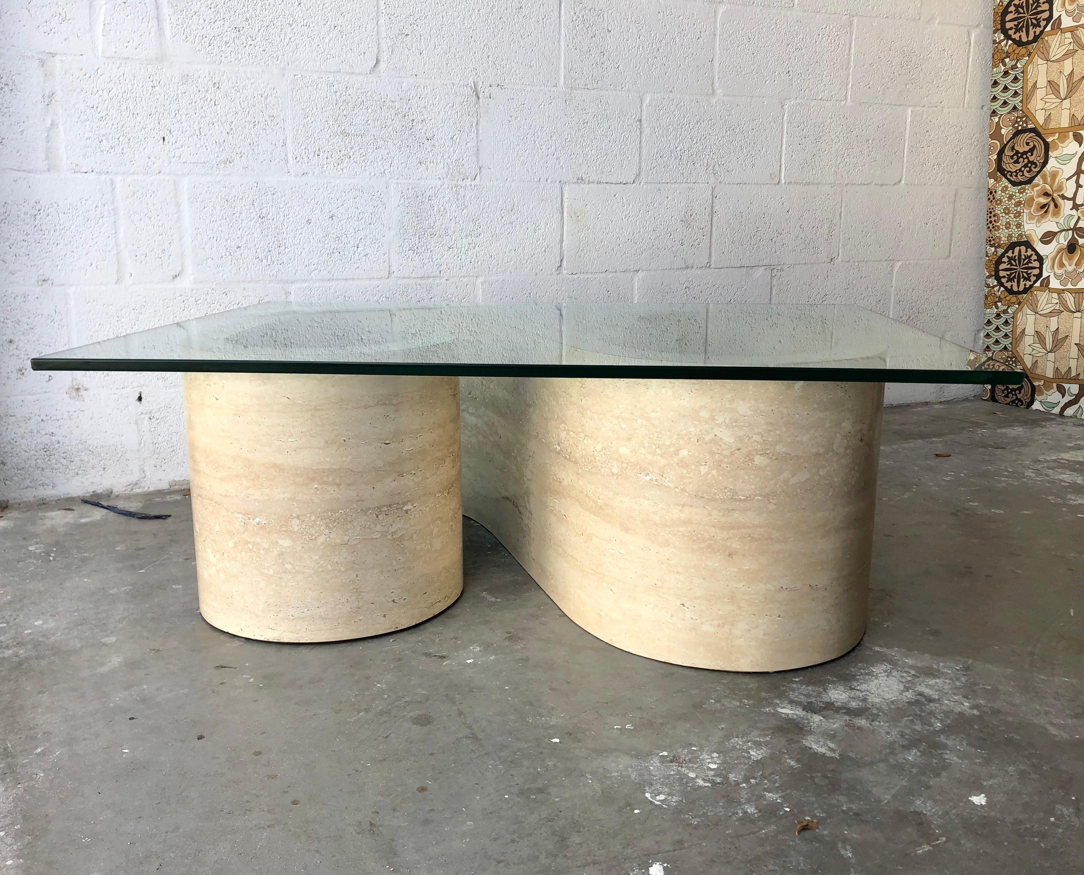 1970s Postmodern Marbleized Laminated S-Shaped Coffee Table For Sale 2