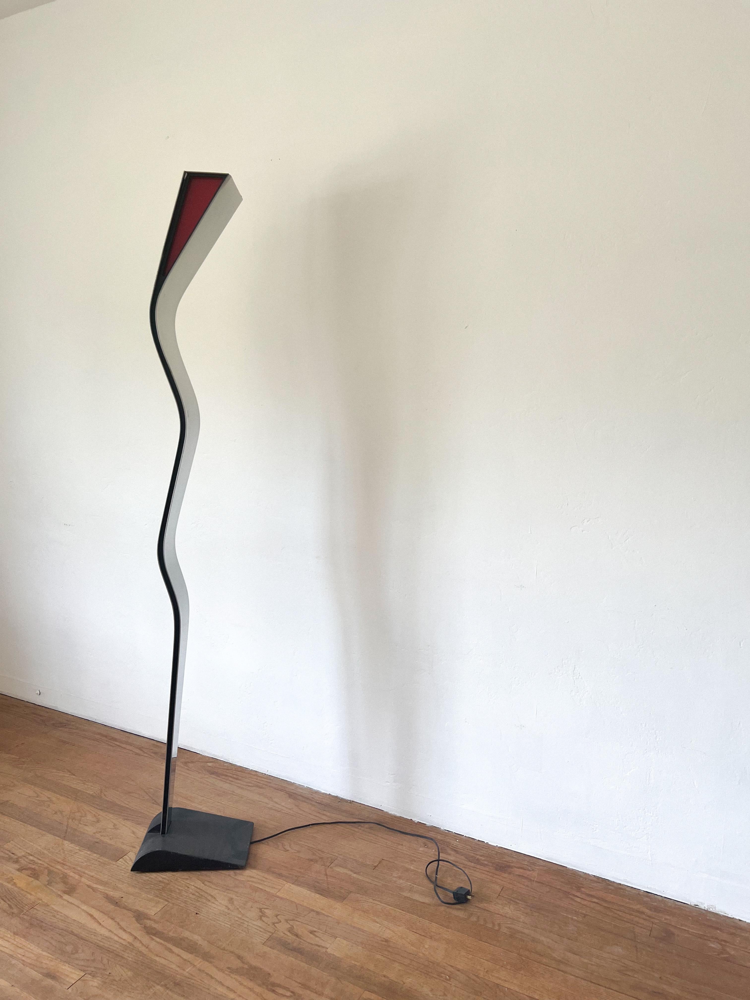 Post-Modern 1970s Postmodern Sculptural Floor Lamp in the Style of Fontana Arte For Sale