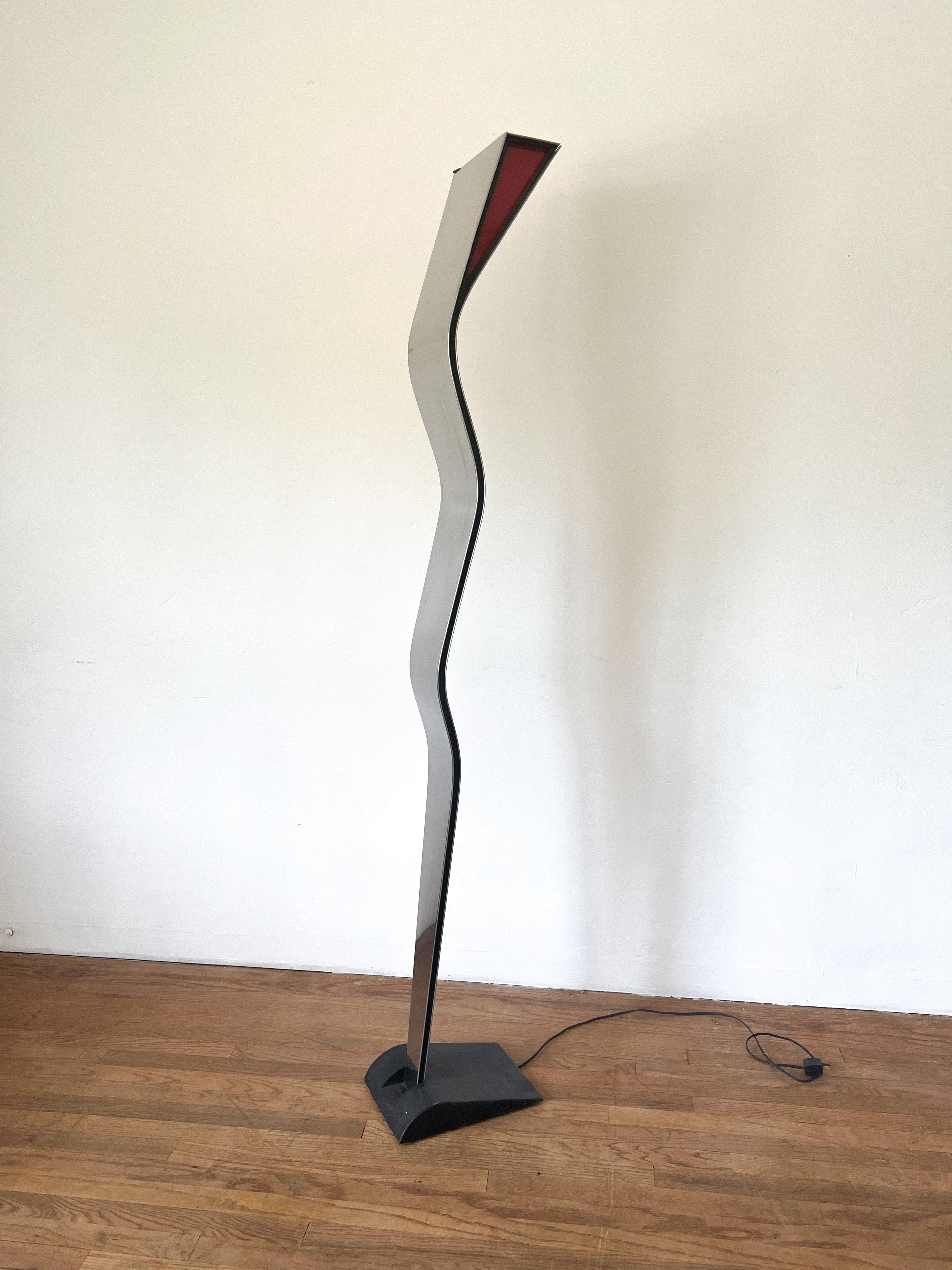 Italian 1970s Postmodern Sculptural Floor Lamp in the Style of Fontana Arte For Sale