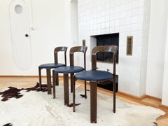 Set de 3 sillas de comedor apilables postmodernas de los años 70, diseño de Bruno Rey para Dietiker