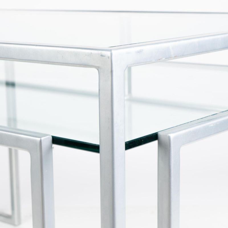 American Postmodern Steel & Glass Coffee Table, c. 1970 For Sale