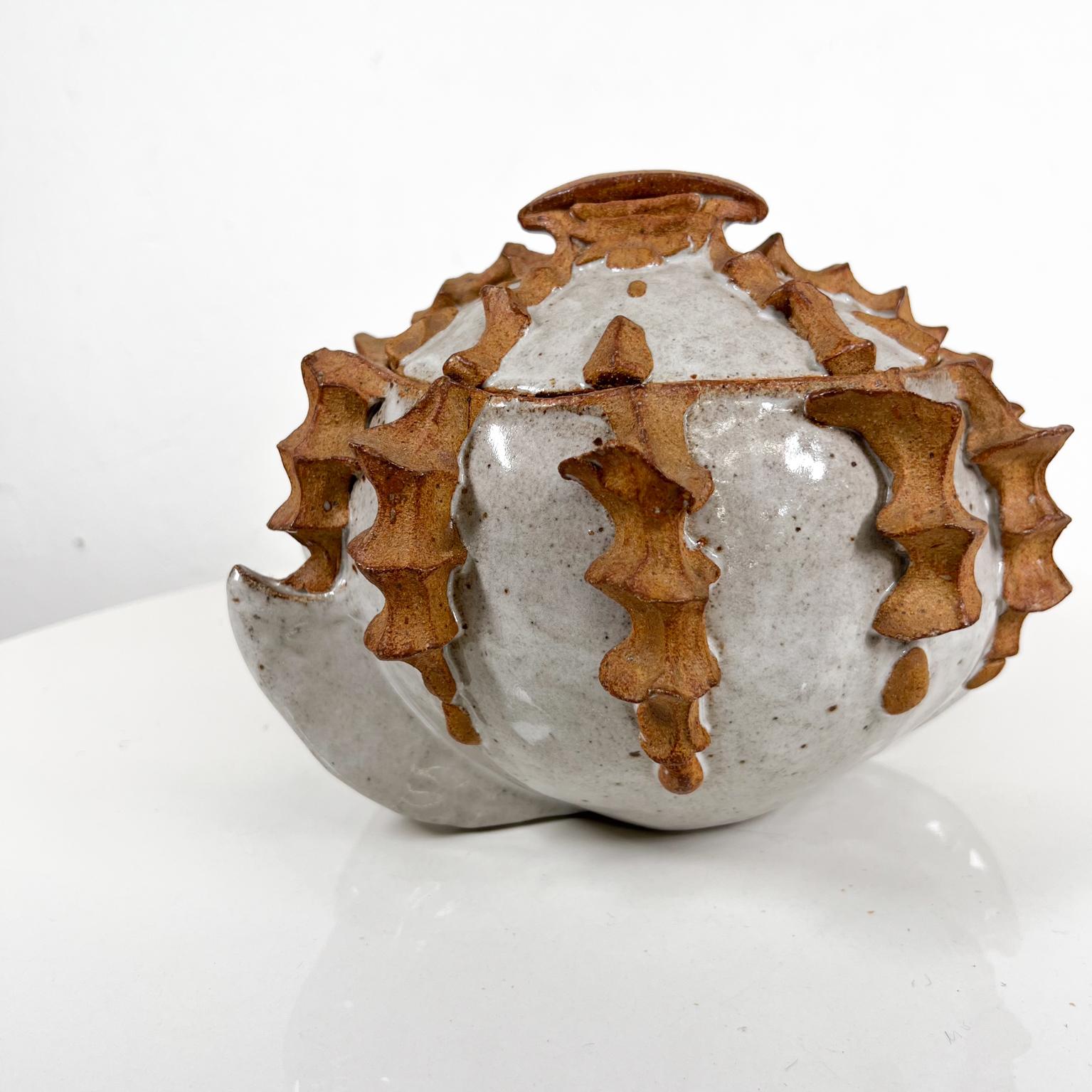 Mid-Century Modern 1970s Pottery Artwork Abstract Sculptural Modern Cookie Candy Jar