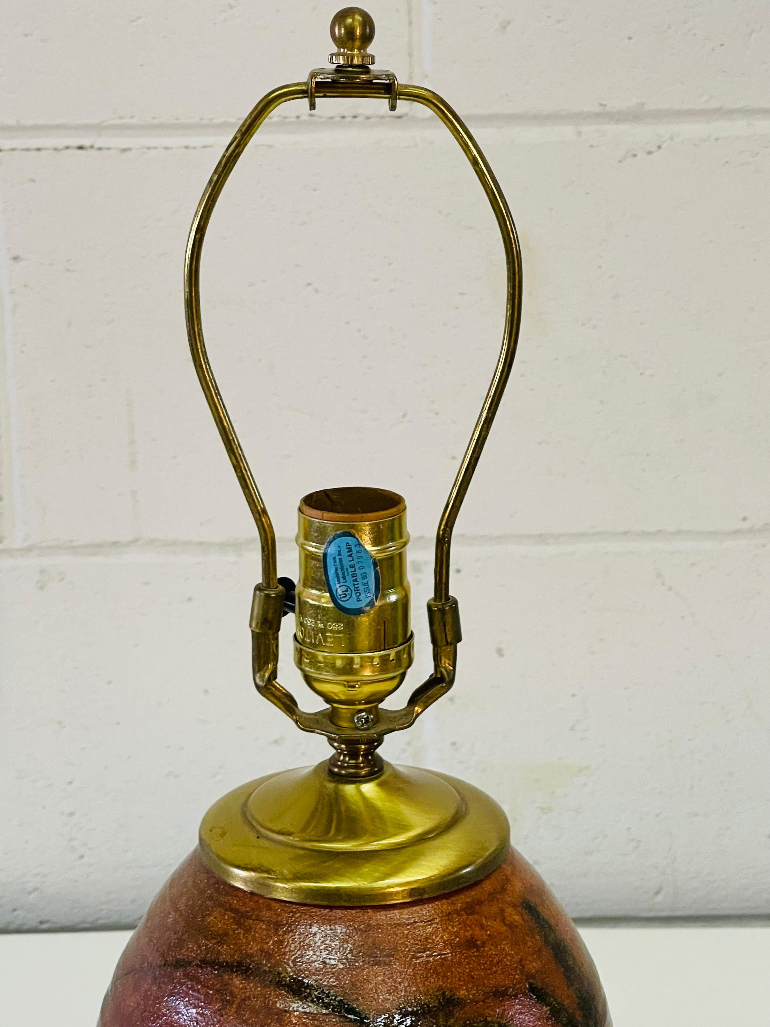 1970s Pottery Table Lamp In Good Condition In Amherst, NH