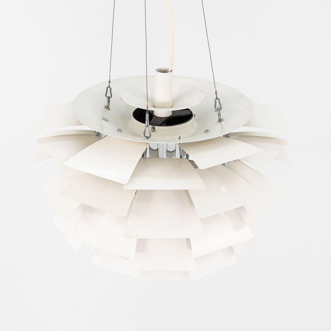 Lampada a sospensione a carciofo grande di Poul Henningsen per Louis Poulsen degli anni '70, in bianco In condizioni ottime in vendita a Philadelphia, PA
