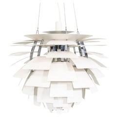1970s Poul Henningsen for Louis Poulsen Large Artichoke Pendant Lamp in White