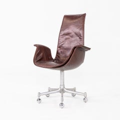 1970s Preben Fabricius & Jorgen Kastholm Bird Chair, Brown Leather FK6725